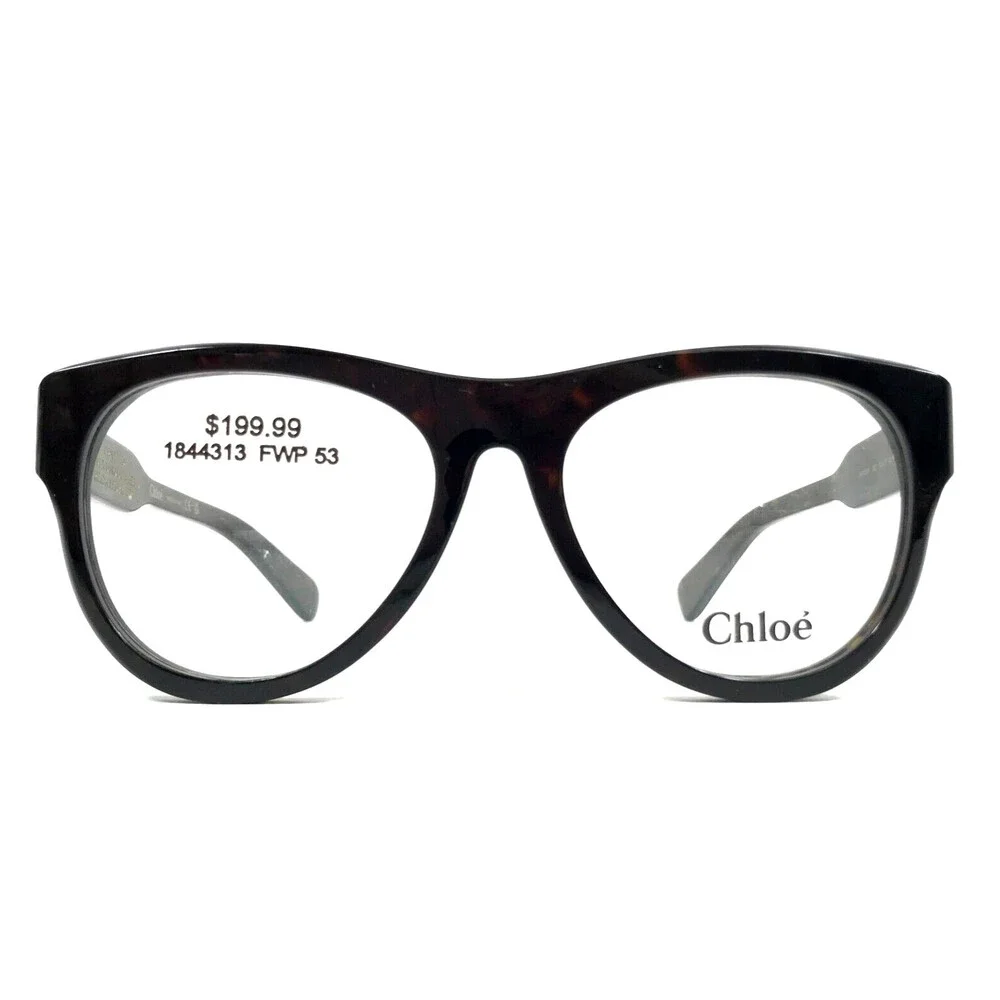 Chloe Eyeglasses Frames CH0152O 002 Dark Tortoise Round Full Rim 53-17-145